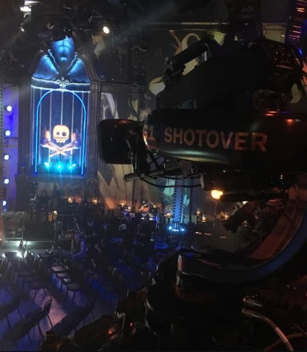 Furio robotic dolly carrying a Shotover stabilized camera system at the Fonda Theatre