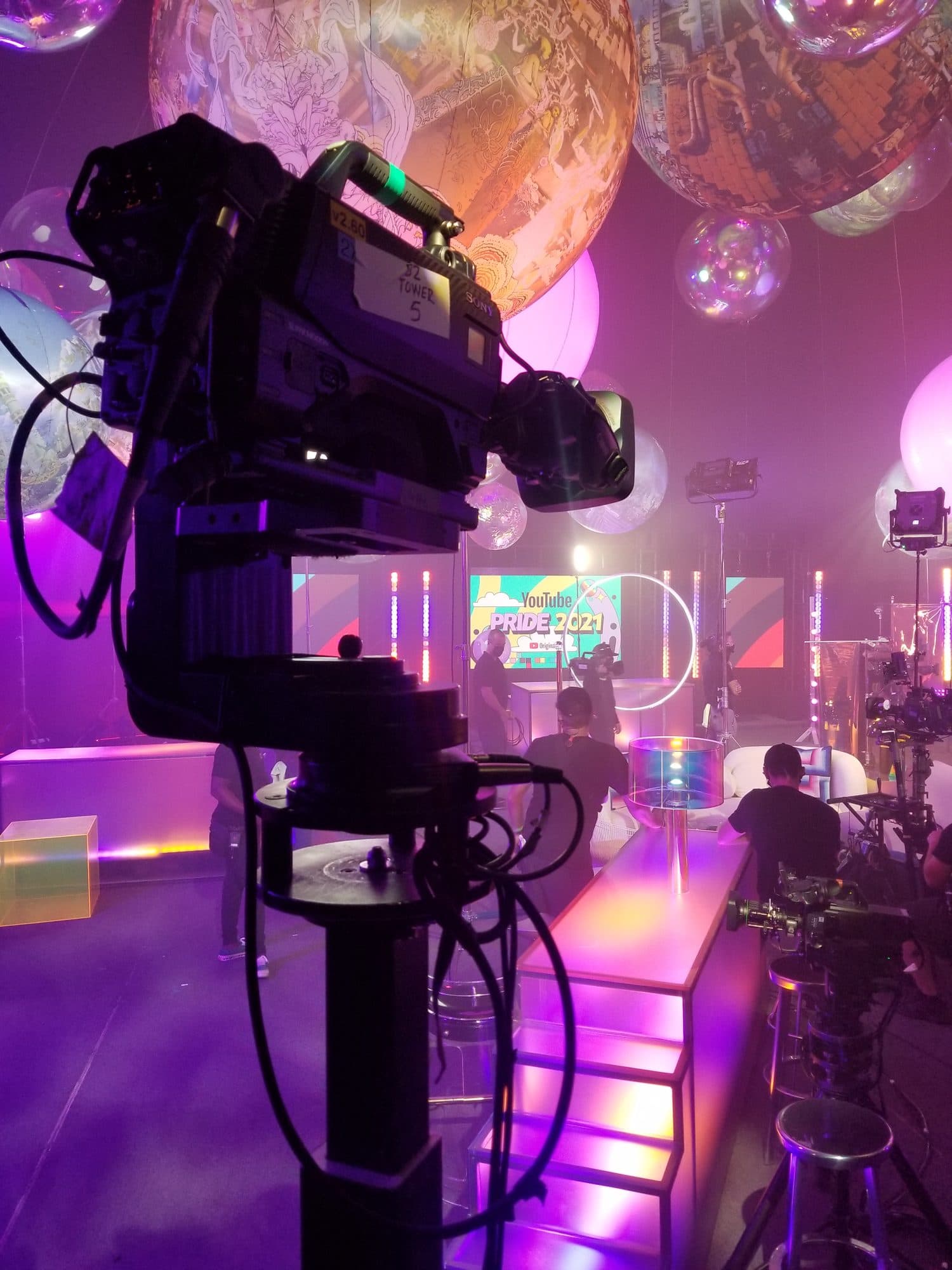 Talon Cinema remote head on a purple-lit stage