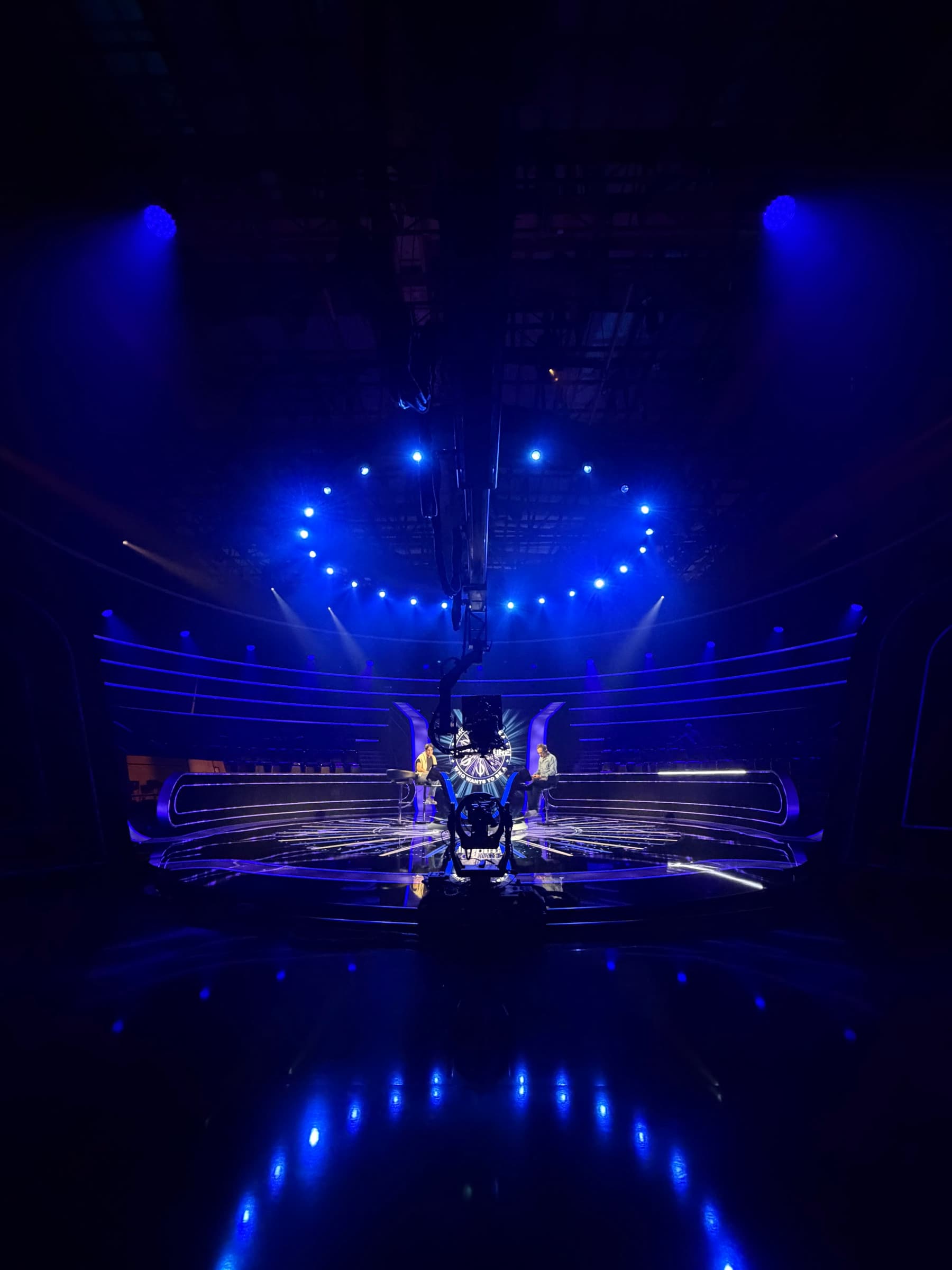 Towercam Furio camera system under blue stage lighting