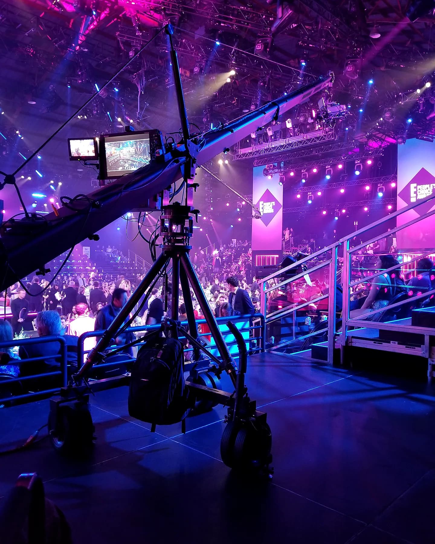 24-foot Jimmy Jib camera crane working the floor at the People's Choice Awards